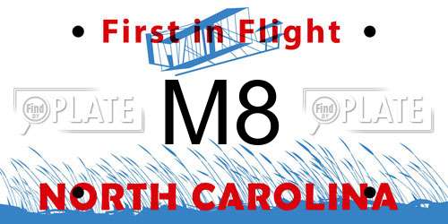 M8 North Carolina License Plate