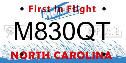 M830QT North Carolina License Plate