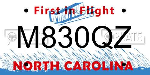 M830QZ North Carolina License Plate