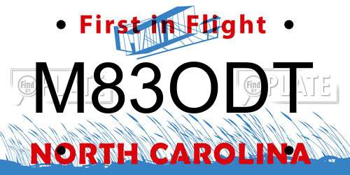 M83ODT North Carolina License Plate