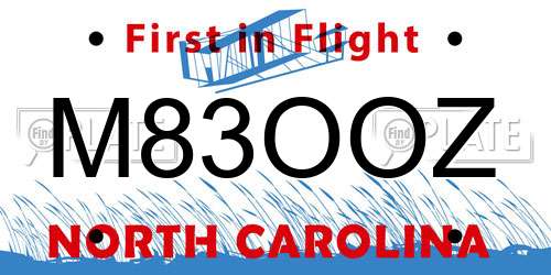 M83OOZ North Carolina License Plate