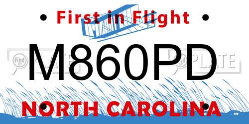 M860PD North Carolina License Plate