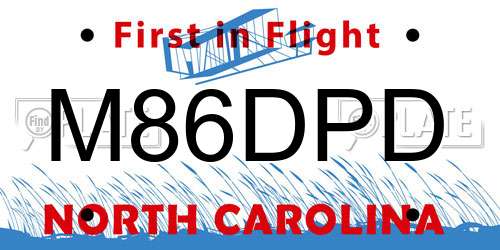 M86DPD North Carolina License Plate