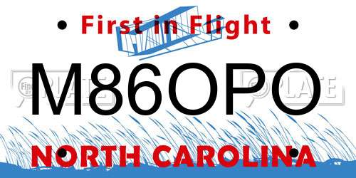 M86OPO North Carolina License Plate