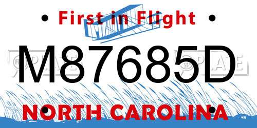 M87685D North Carolina License Plate