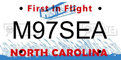 M97SEA North Carolina License Plate