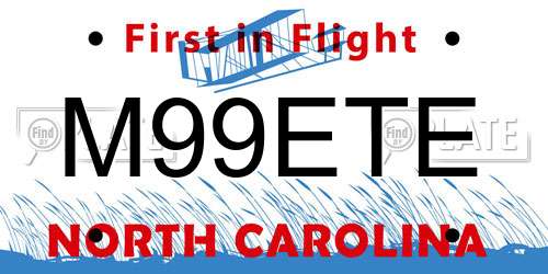 M99ETE North Carolina License Plate