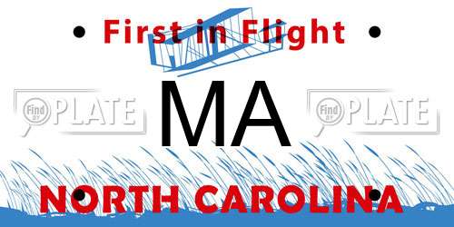 MA North Carolina License Plate