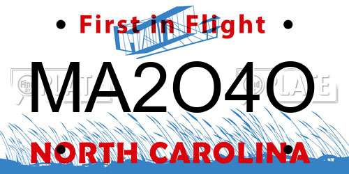 MA2O4O North Carolina License Plate