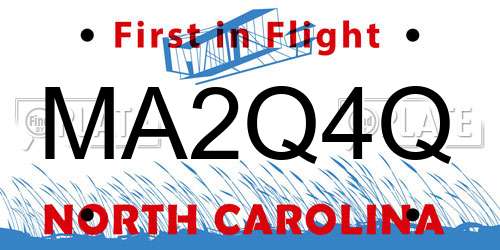 MA2Q4Q North Carolina License Plate