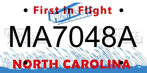 MA7048A North Carolina License Plate