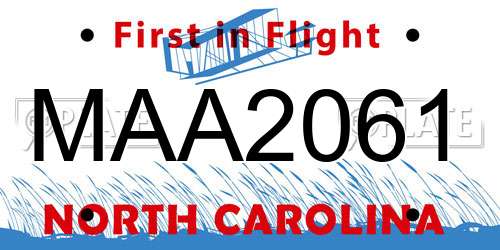 MAA2061 North Carolina License Plate