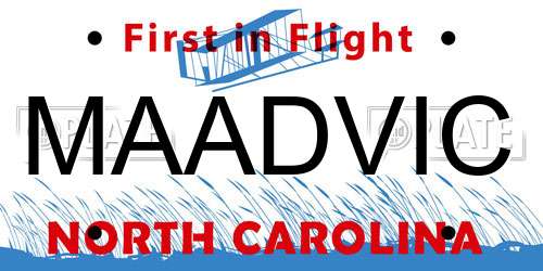 MAADVIC North Carolina License Plate
