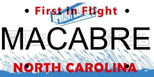 MACABRE North Carolina License Plate