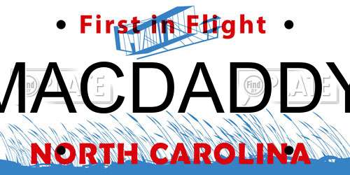 MACDADDY North Carolina License Plate