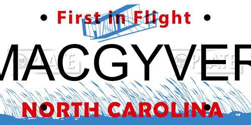 MACGYVER North Carolina License Plate