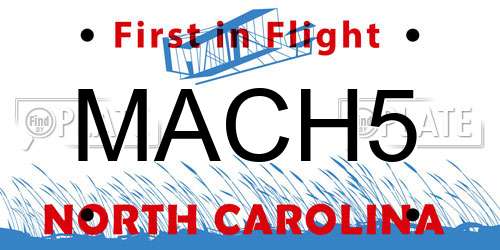 MACH5 North Carolina License Plate