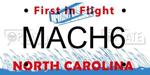 MACH6 North Carolina License Plate