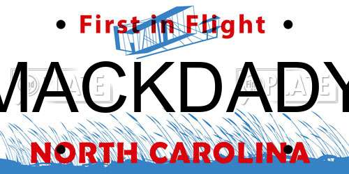 MACKDADY North Carolina License Plate
