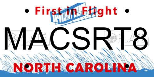 MACSRT8 North Carolina License Plate