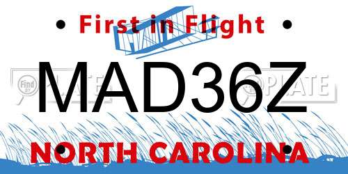 MAD36Z North Carolina License Plate