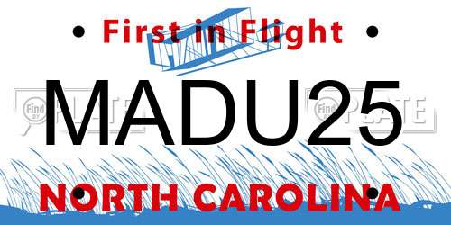 MADU25 North Carolina License Plate