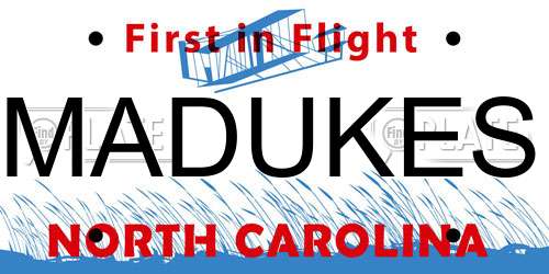 MADUKES North Carolina License Plate