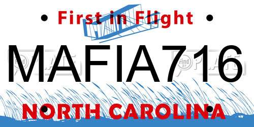 MAFIA716 North Carolina License Plate