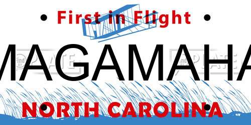 MAGAMAHA North Carolina License Plate
