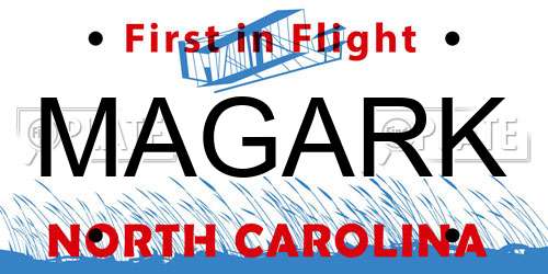 MAGARK North Carolina License Plate