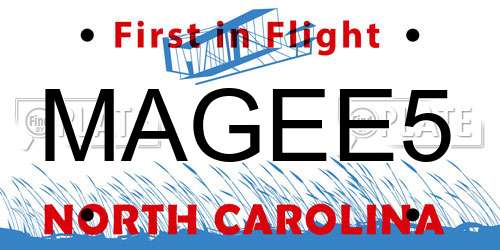MAGEE5 North Carolina License Plate