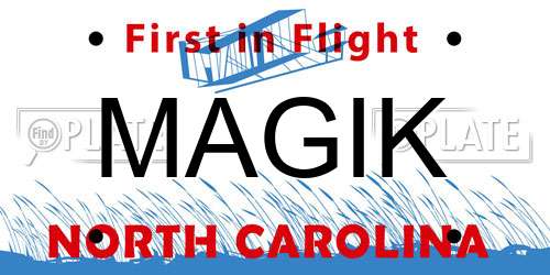 MAGIK North Carolina License Plate