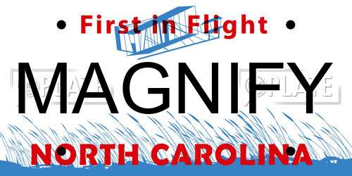 MAGNIFY North Carolina License Plate