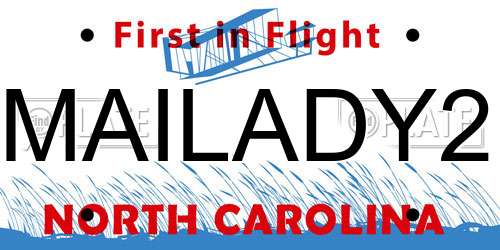 MAILADY2 North Carolina License Plate