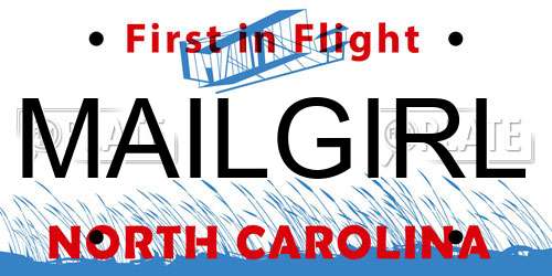 MAILGIRL North Carolina License Plate