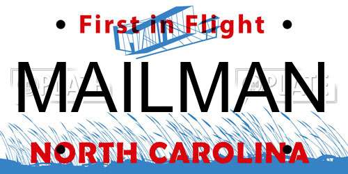MAILMAN North Carolina License Plate