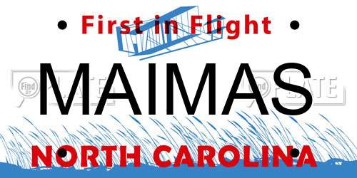 MAIMAS North Carolina License Plate