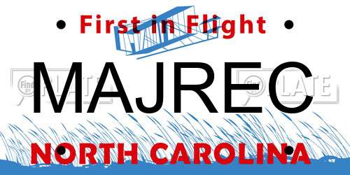 MAJREC North Carolina License Plate