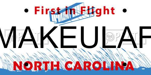 MAKEULAF North Carolina License Plate