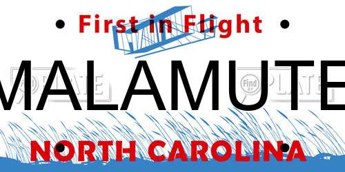 MALAMUTE North Carolina License Plate