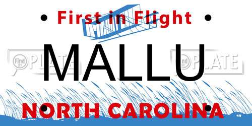 MALLU North Carolina License Plate