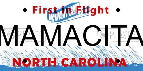 MAMACITA North Carolina License Plate