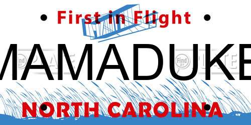 MAMADUKE North Carolina License Plate