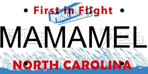 MAMAMEL North Carolina License Plate