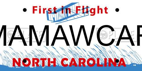 MAMAWCAR North Carolina License Plate