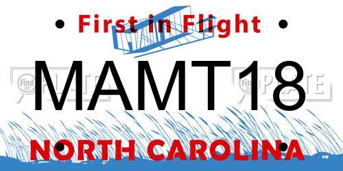 MAMT18 North Carolina License Plate