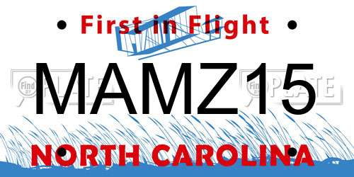 MAMZ15 North Carolina License Plate