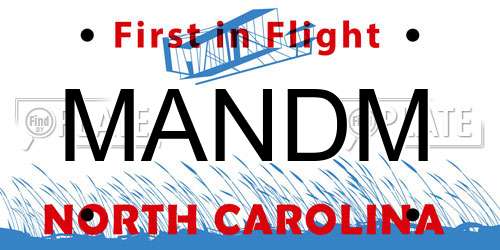 MANDM North Carolina License Plate