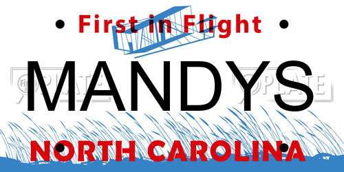 MANDYS North Carolina License Plate