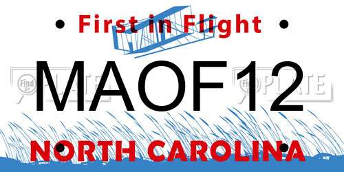 MAOF12 North Carolina License Plate
